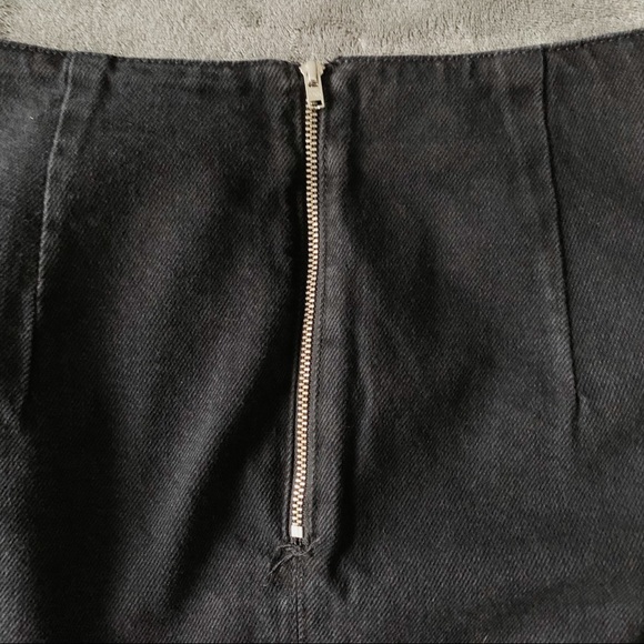 Topshop Black Jean Flower Embroidered Skirt - Picture 4 of 5